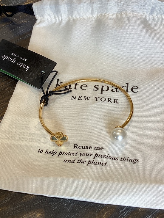 kate spade Jewelry - Kate Spade New York Spade Flower Pearl Gold Cuff Bracelet